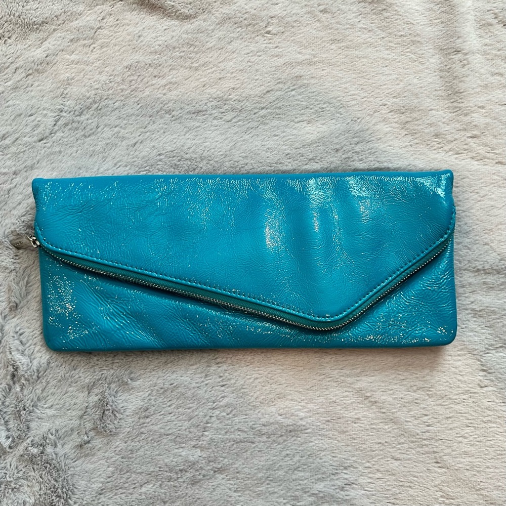 Hobo International Turquoise Foldover Clutch Wallet